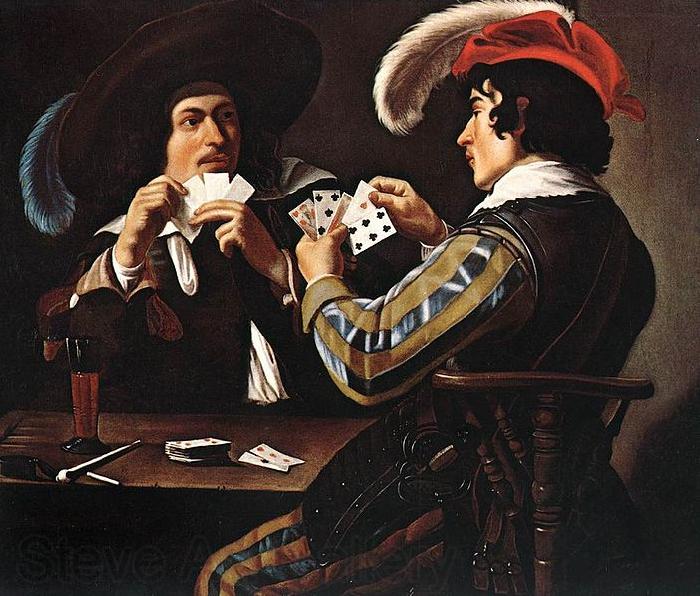 Theodoor Rombouts Card Players Norge oil painting art